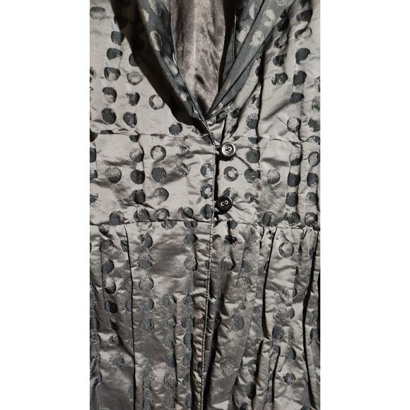 Woman’s Lightweight Black Gray Blazer/Jacket/Coat Dotted Collared Buttons Size 8 - Picture 10 of 10